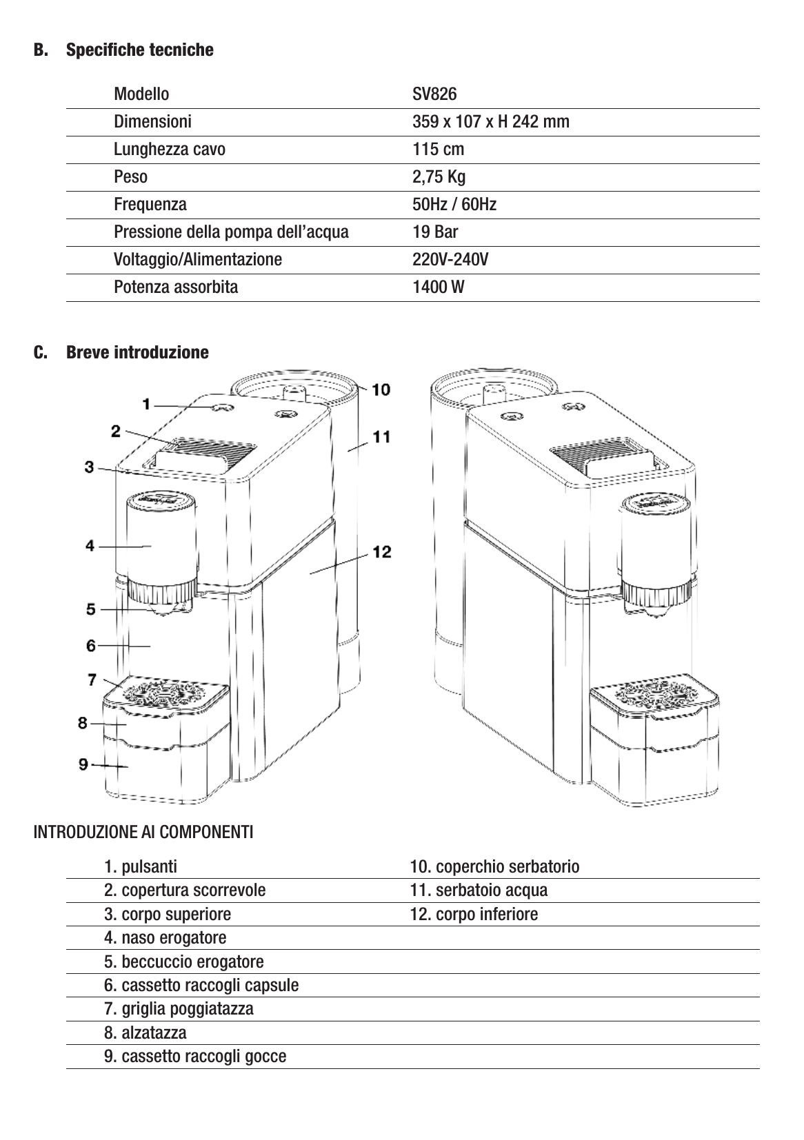 SV826 — Parts and Components