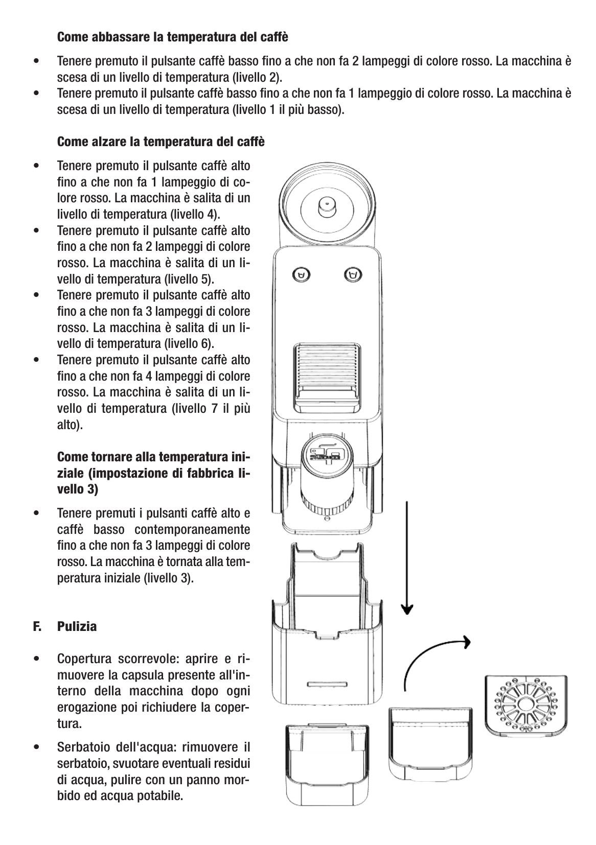 Adjusting the Brewing Temperature (7 Levels)